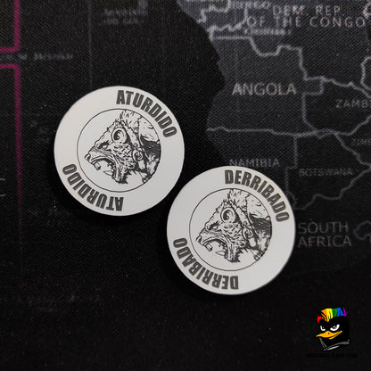 moneda Aturdido Derribado metacrilato blanco