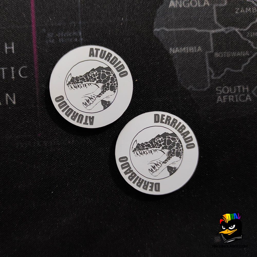 moneda Aturdido Derribado metacrilato blanco