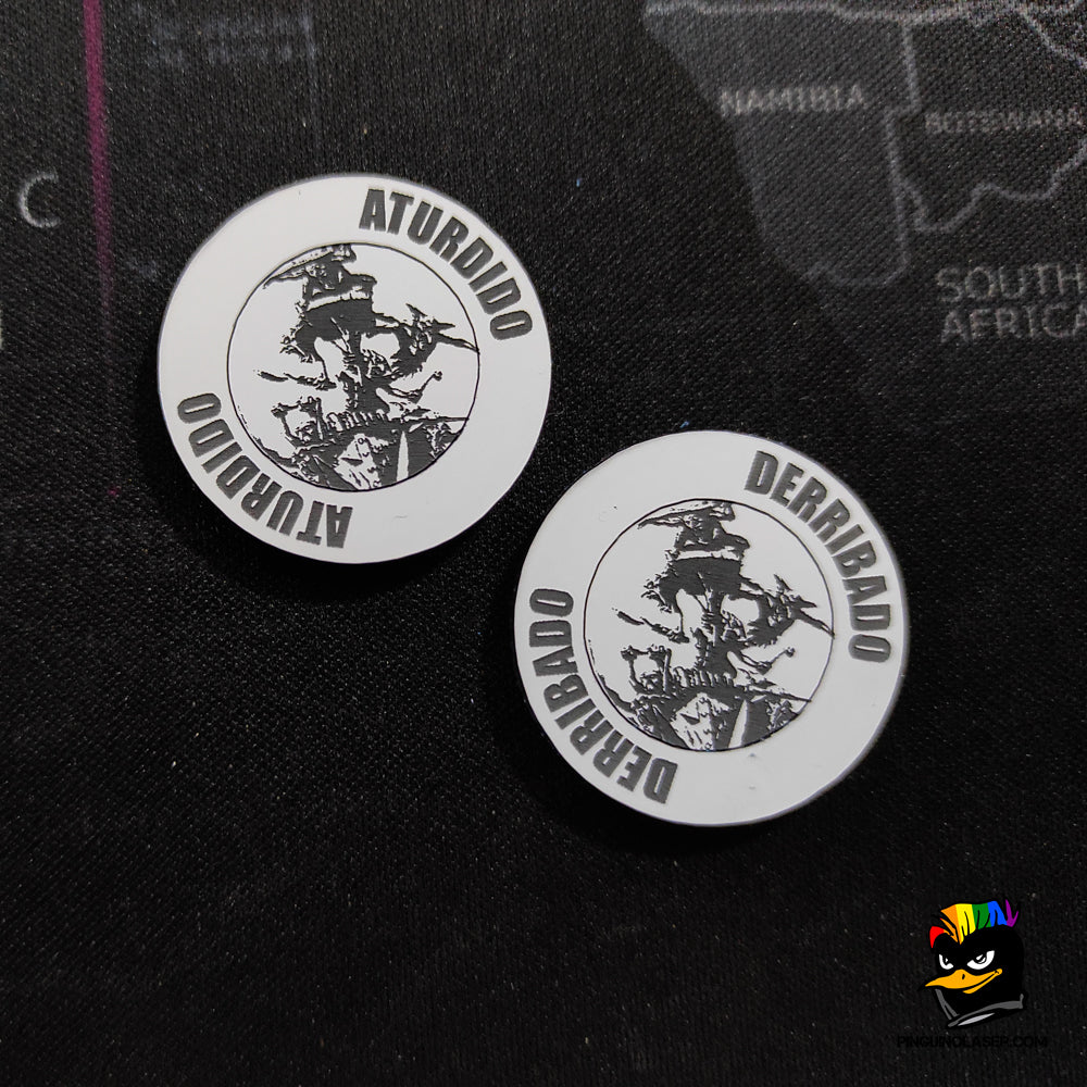 moneda Aturdido Derribado metacrilato blanco