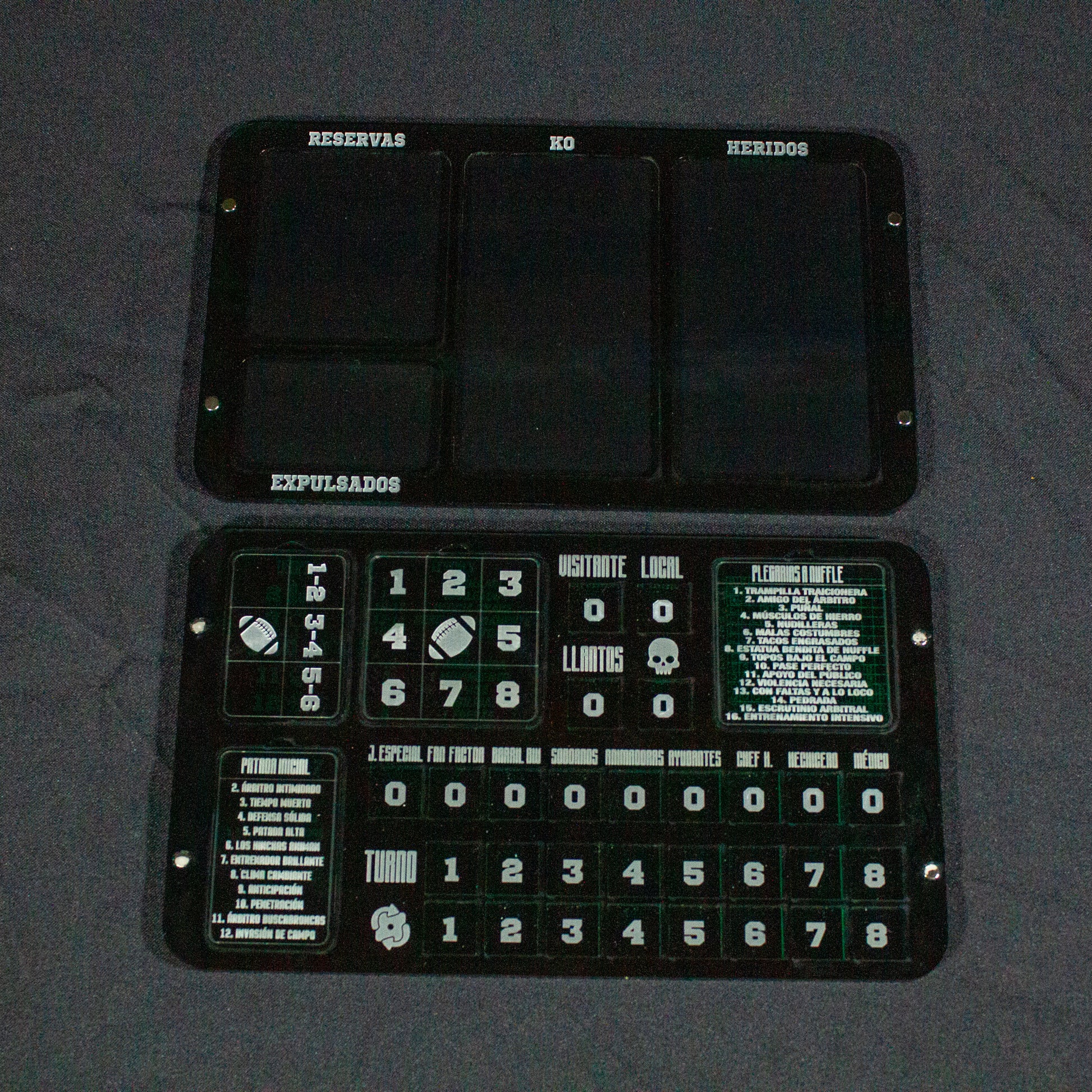 Banquillo Blood Bowl metacrilato acrylic Bloodbowl Pitch Bench