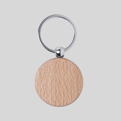 Personalized Natural Wood Keychain