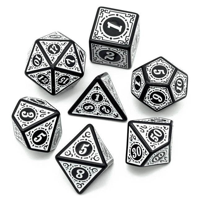 Set of black and white dice