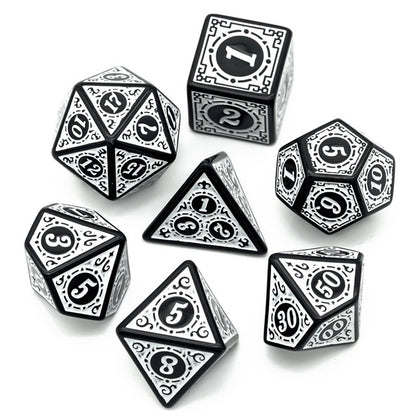 Set of black and white dice