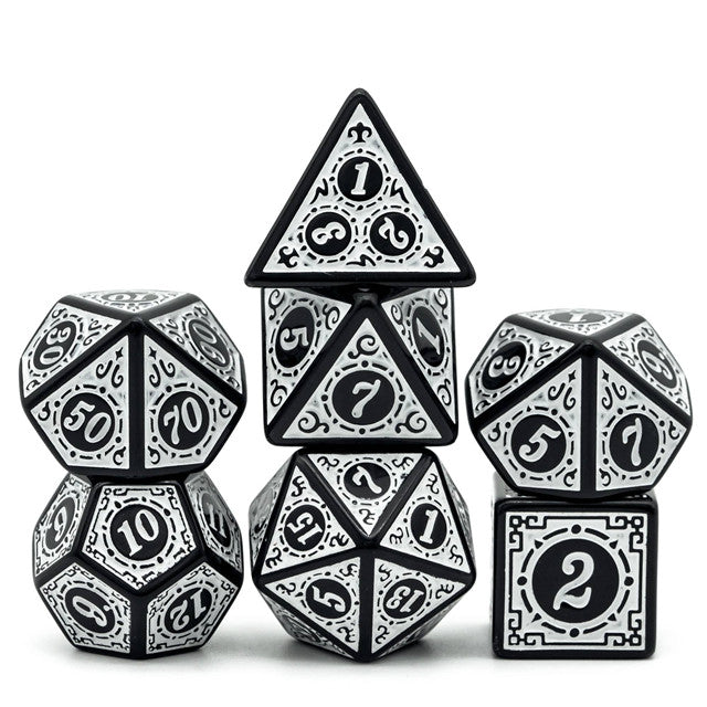 Set of black and white dice