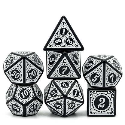 Set of black and white dice
