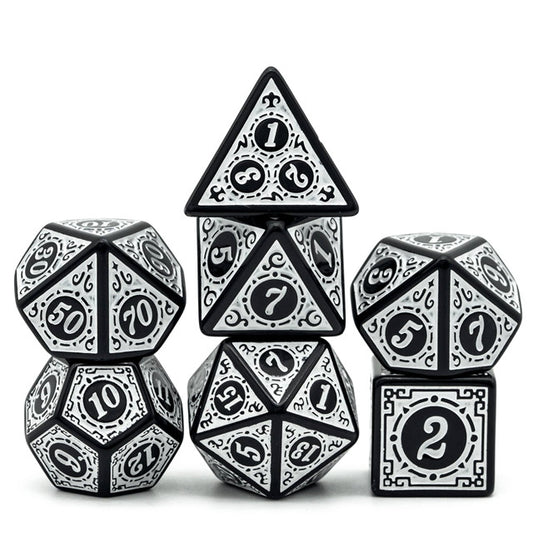 Set of black and white dice