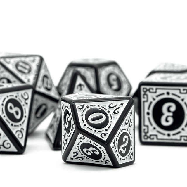 Set of black and white dice