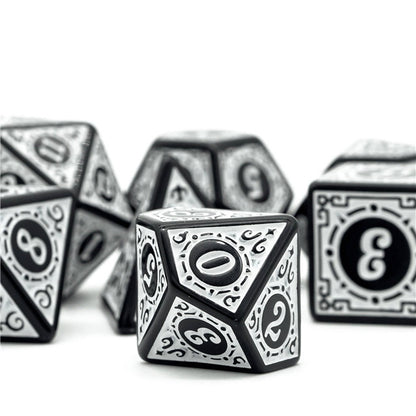 Set of black and white dice