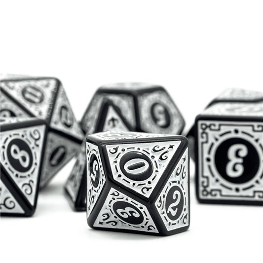 Set of black and white dice