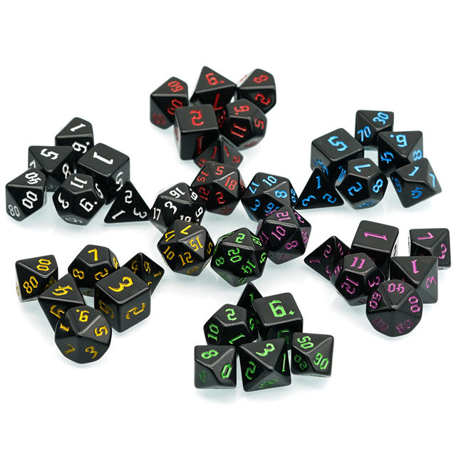 Opaque Black Dice Set
